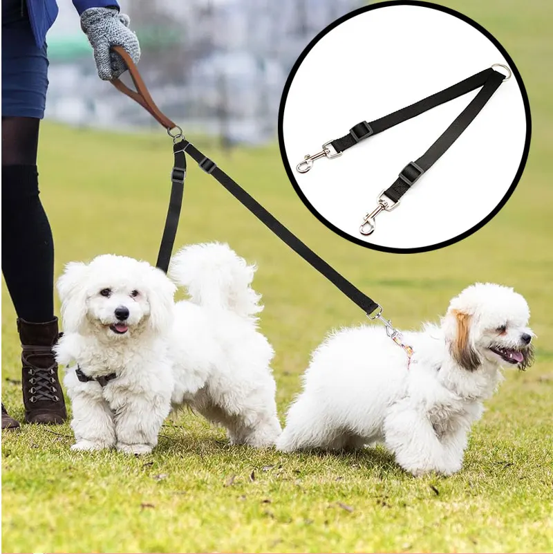 Nylon-Hundeleine, bunte Zugleine, abnehmbare Doppel-Hundeleine für zwei Hunde, Nylon-Doppelleinen-Set für 2 Hunde – Detail 7