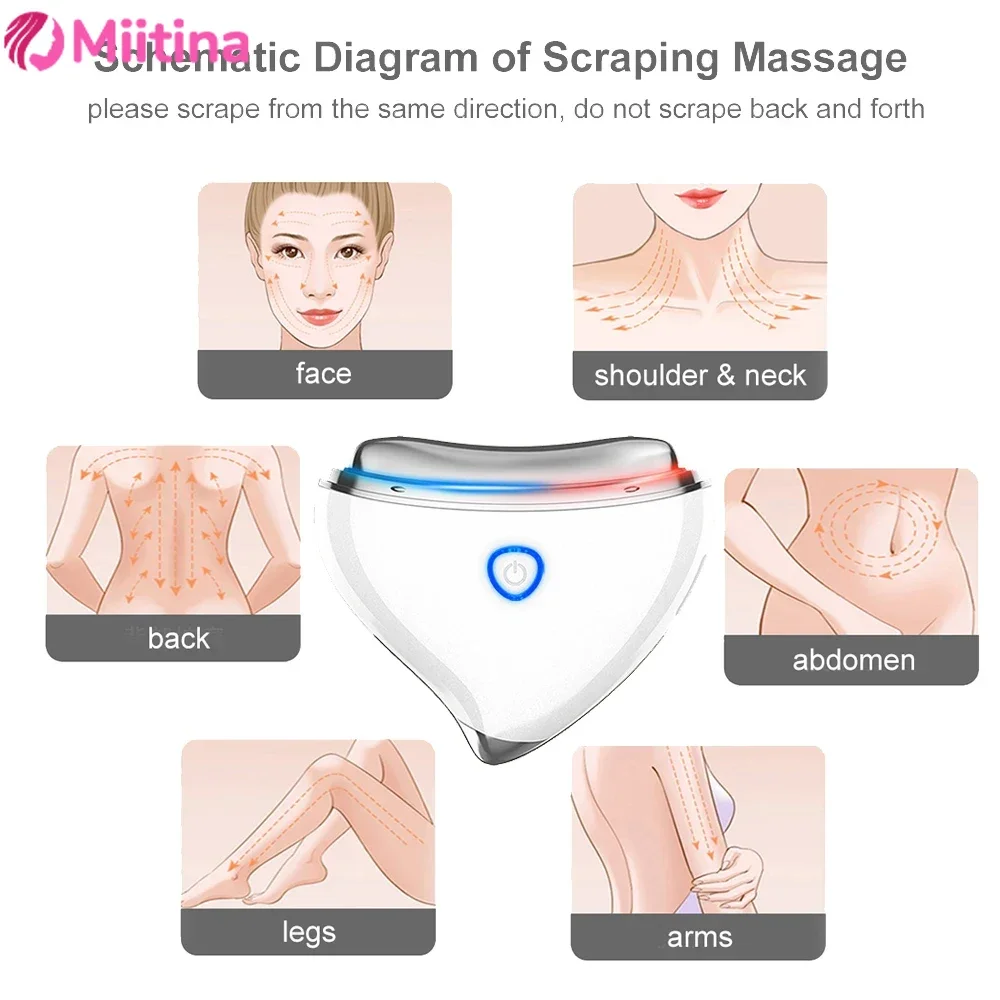 Facial massager, lifting and firming facial slimming device, divine tool introduction device, electric scraping device