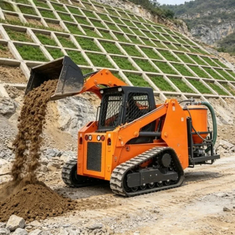 China Factory Mini Loader Skid Steer Loader Compact Wheel Loader Skid Steer Machine for Agriculture