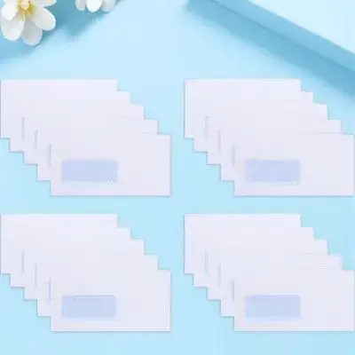 

50 Pcs Self-sealing Security Envelope Envelopes Window Vintage Double Offset Paper