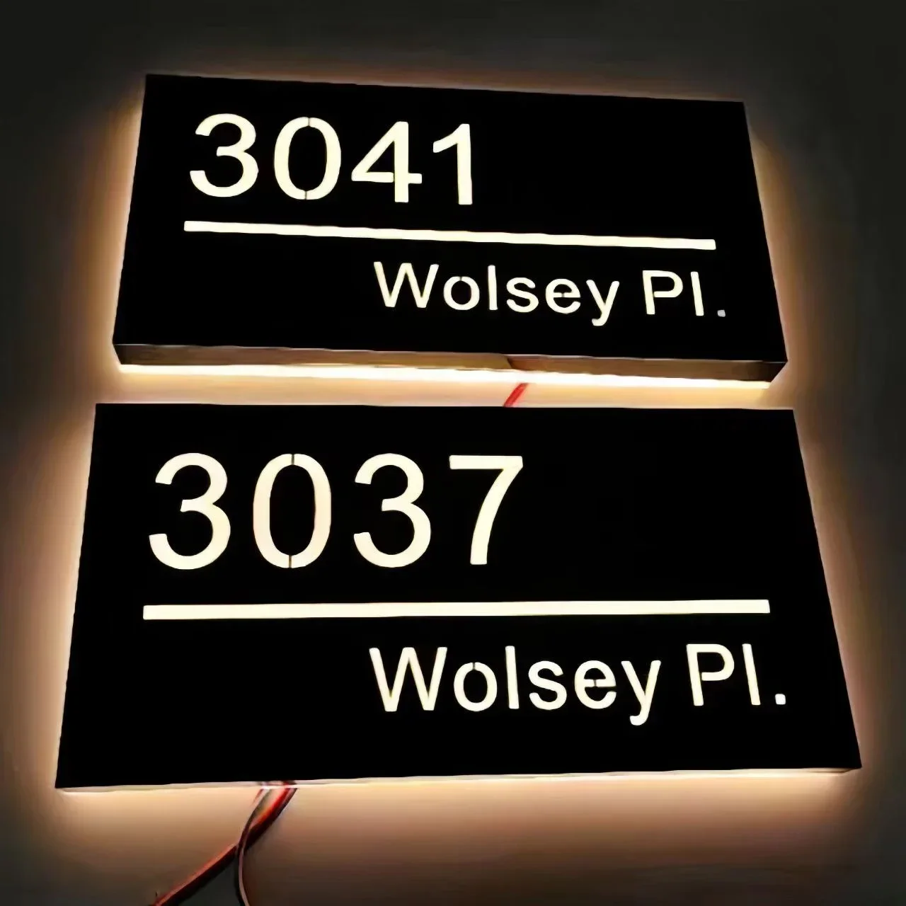 Custom LED House Number Light Box House Number Sign Modern 3d LED Stainless Steel House Numbers Address Number Signs