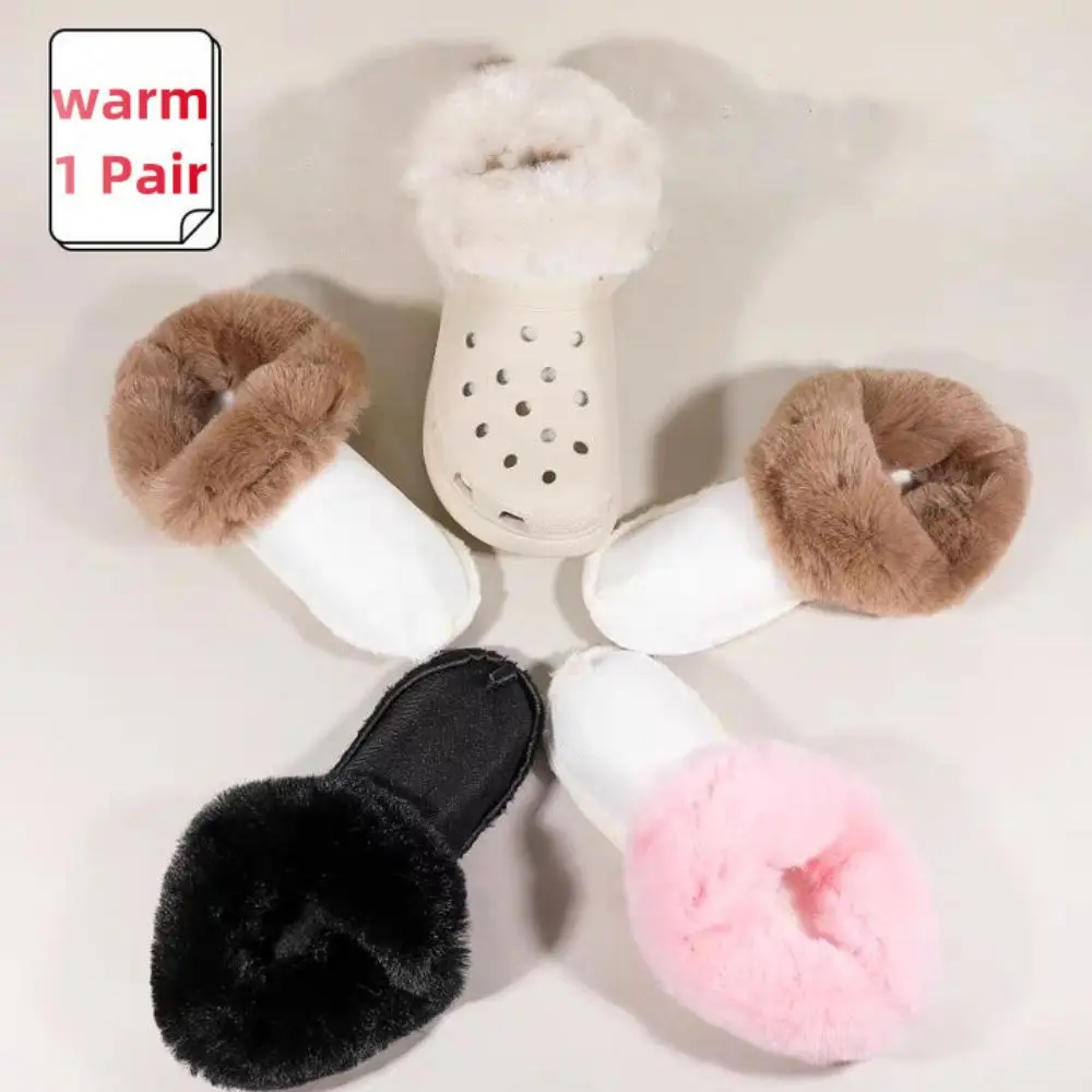 Nuovo inverno caldo calzino alla caviglia ciondoli per scarpe addensare sottopiede in peluche per donna uomo copriscarpe fodera in peluche rimovibile scarpe solette con ciondolo