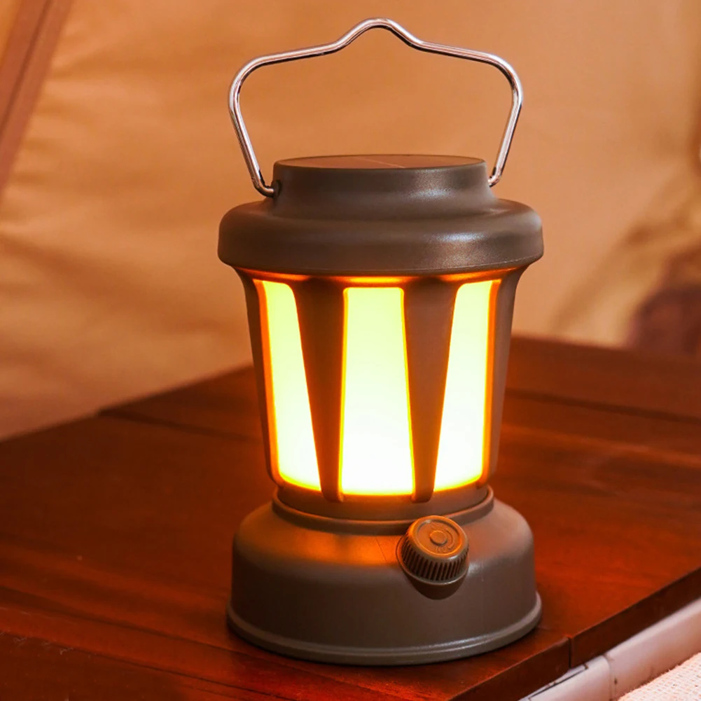 Solar LED Camping Lamp 1200mAh Outdoor Camping Lamp USB Rechargeable Retro Lights Lights Led Emergency Light Lantern