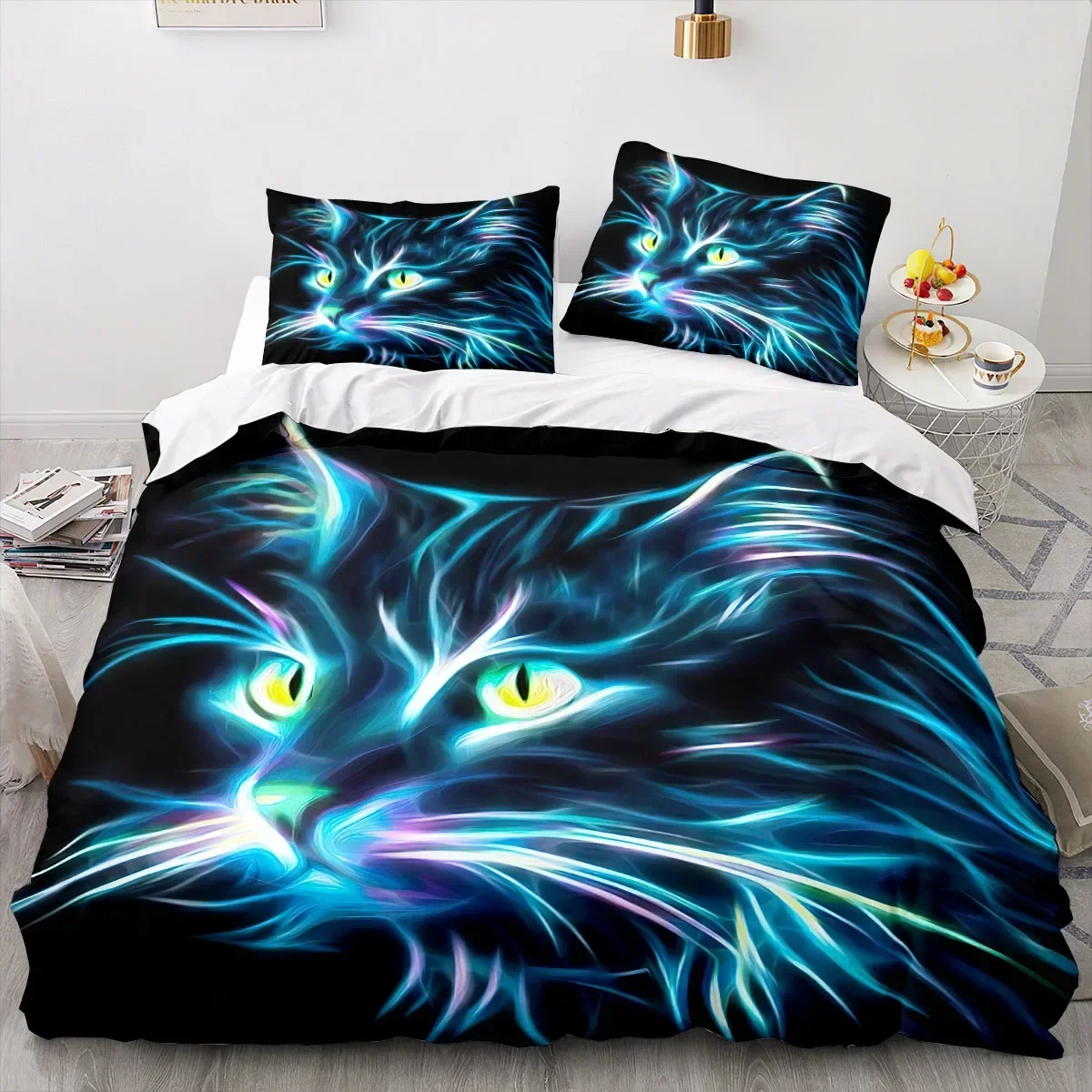 

3D Printed Animal Cat Comfortable Duvet Quilt Cover Pillowcase Bedding Set Children Bedroom Decoration Home Textile