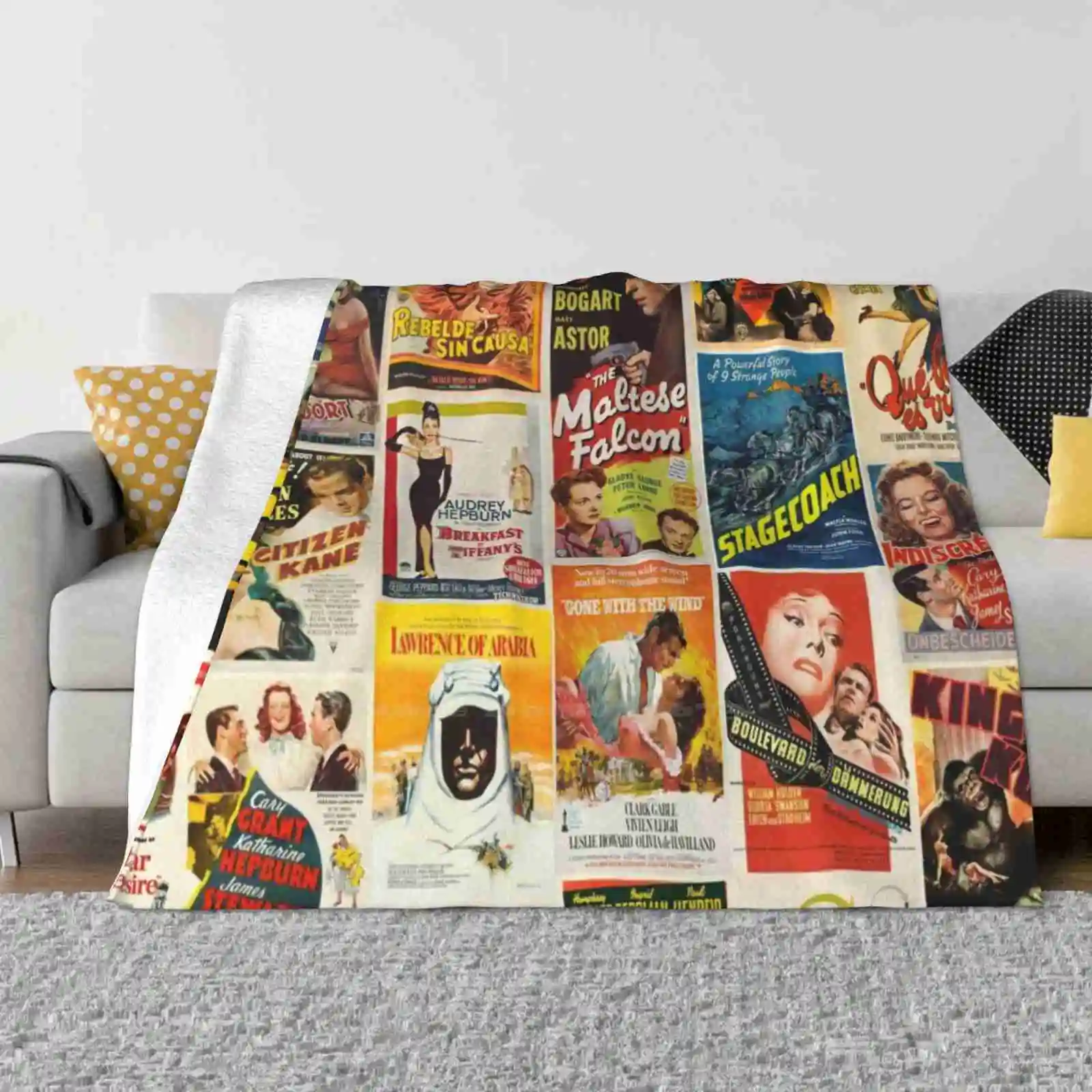 Classic Movie Poster Collage Fashion Soft Warm Throw Blanket Movie Collage Montage Oscar Academy Classic Western Comedy Drama