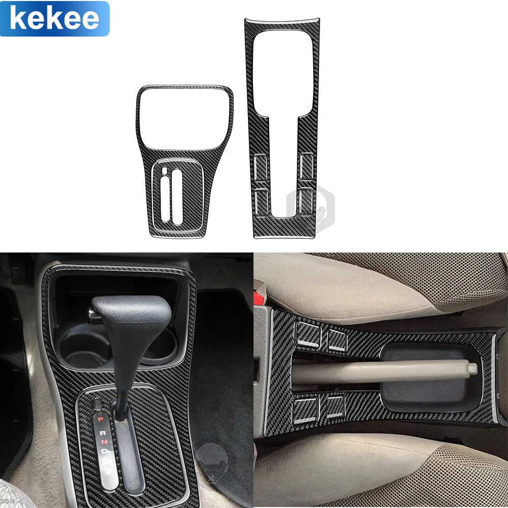 

Для Honda Civic 1999 2000 2 дверная центральная консоль комплект панелей переключения передач наклейки из настоящего углеродного волокна аксессуары для интерьера автомобиля