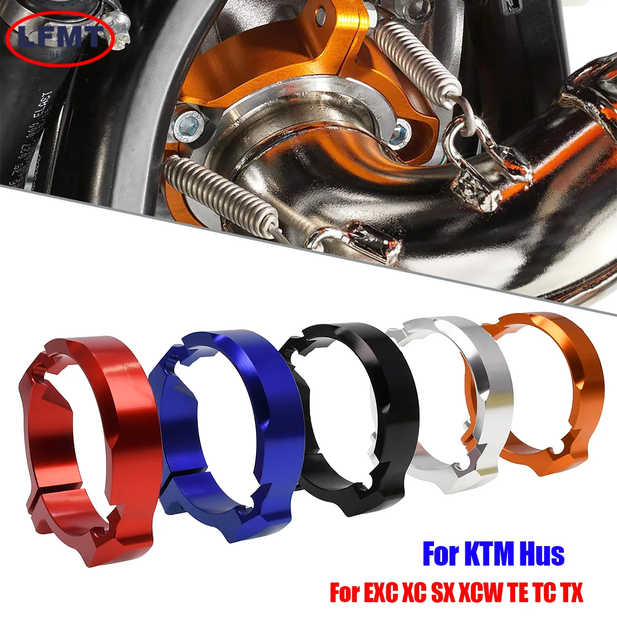 For KTM 250 300 EXC XC XCW XC-W Six Days 2017 - 2024 Motocross Exhaust Tip Muffler Pipe Clamp Flanges Protector Cover XC-W TPI