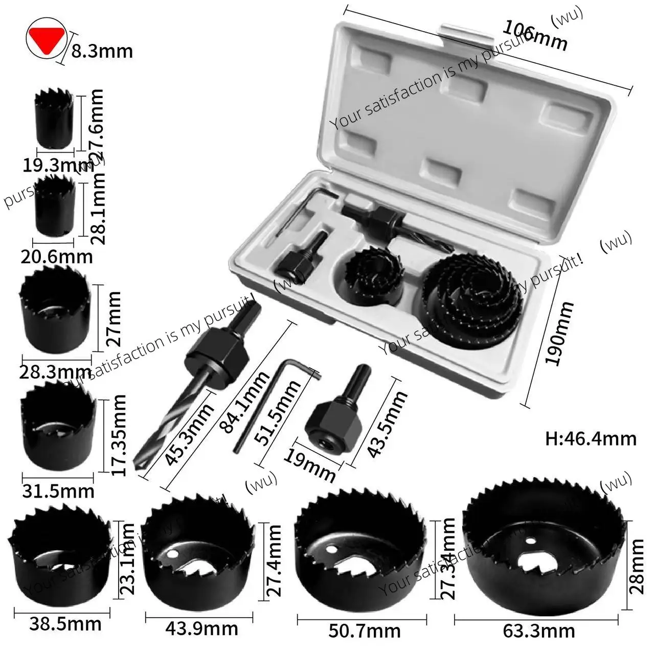 for Wood Drywall PVC 11PCS Hole Saw Kit,Hole Saw Drill Bit Kit,3/4