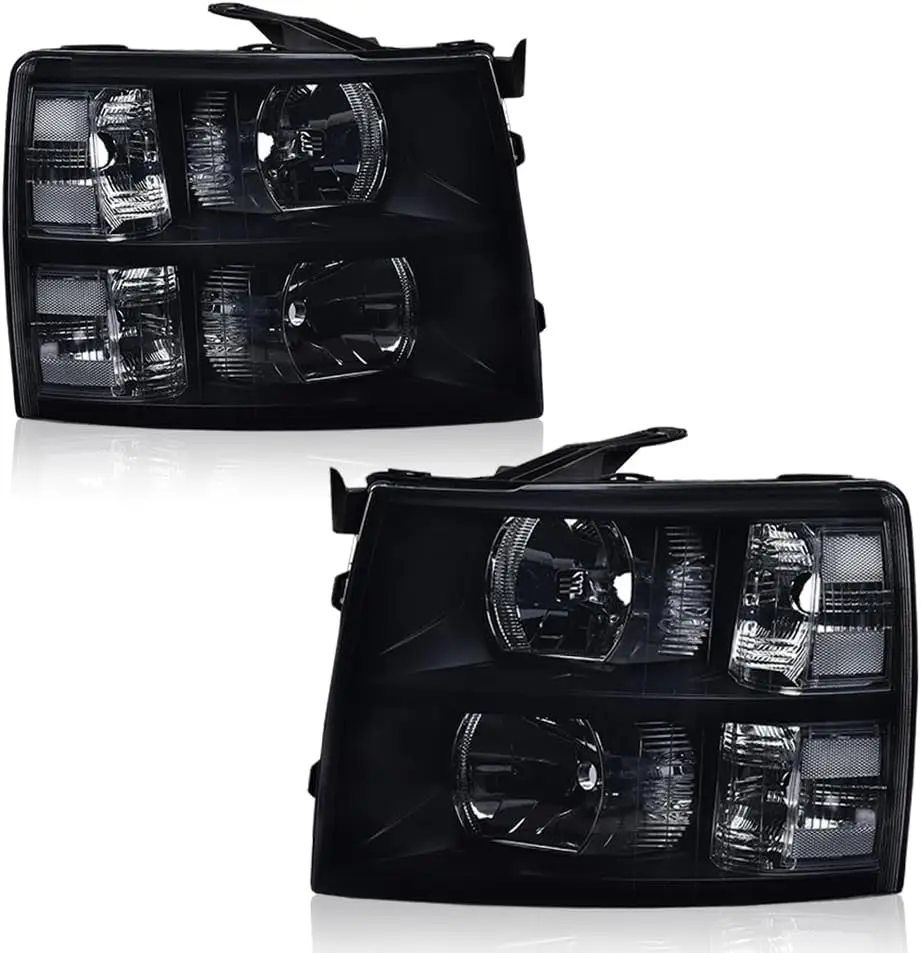 

Headlights Assembly Compatible with Chevy Silverado 2007 2008 2009 2010 2011 2012 2013 2014 Headlight Replacement Lamp,Smoky len
