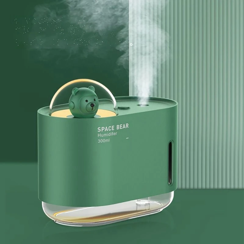 LEDナイトライト付きミニUSB加湿器,家庭用およびオフィス用の空気加湿器,300ml