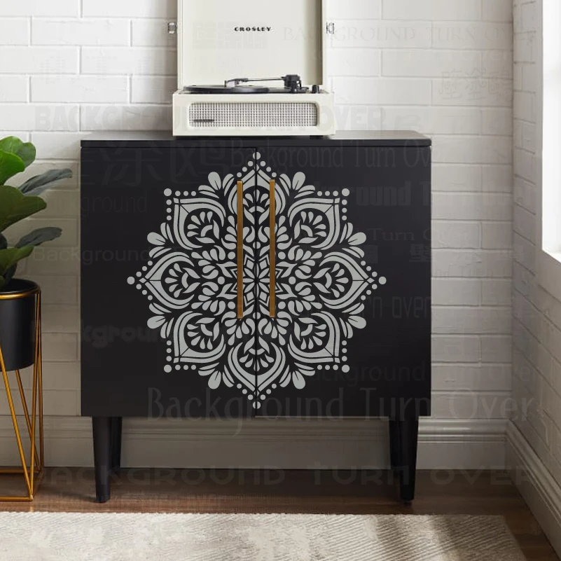 40cm - 80cm Stencil Decor For Painting Wall Template To Paint Decorative Furniture Big Large Mandala Flower Round Exotic S379
