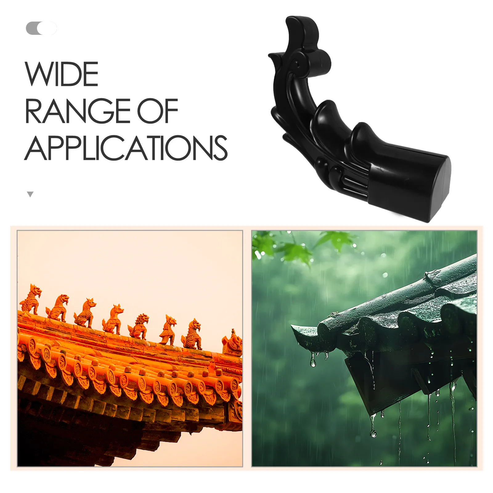 Chinese Roof Ornament High Strength Resin Traditional Upturned Corner Decoration Waterproof Weather Resistant for Garden
