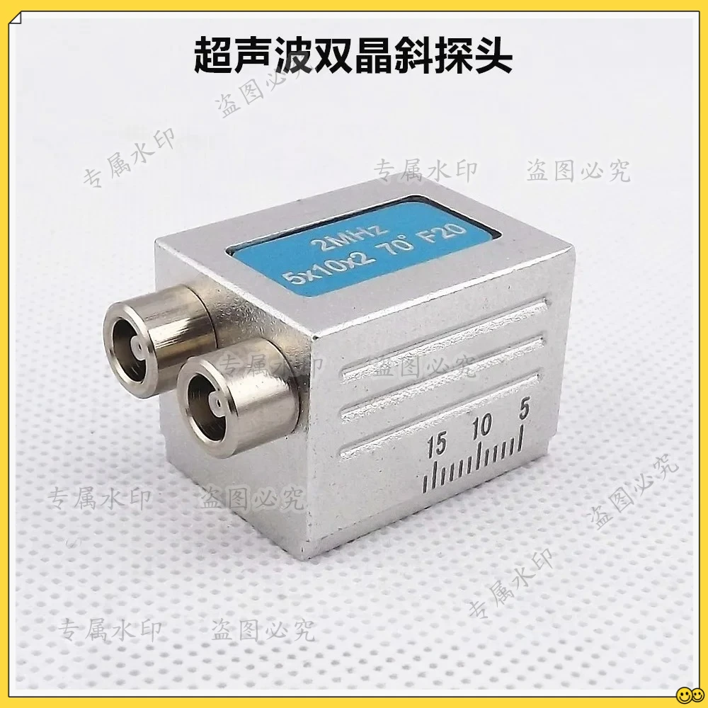 Double Crystal Angle Probe 2MHz5X10X2 F20 Ultrasonic Flaw Detector for Weld Seam Detection Transverse Wave 4mmz