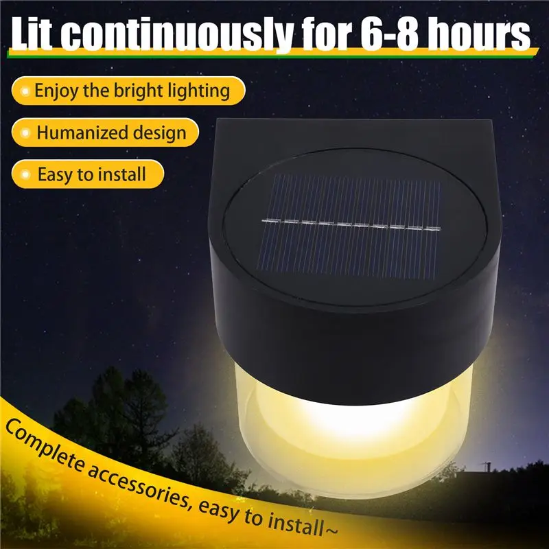 A02M-Outdoor Solar Waterproof Wall Lights Solar Waterproof Wall Lights Porch Garden Lights Landscaping Decorative Lights Roundne