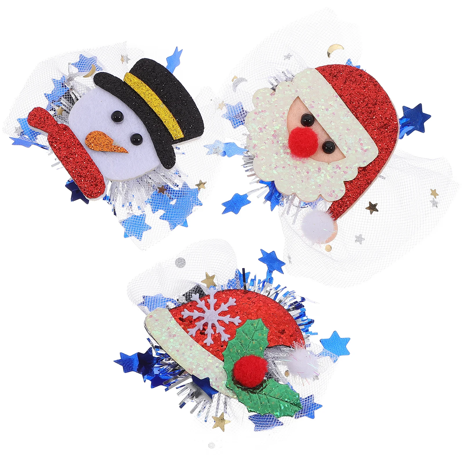 

3Pcs Christmas Hair Clips Kids Lightweight Comfortable Xmas Barrettes Holiday Gatherings Christmas Hair Accessories Festive