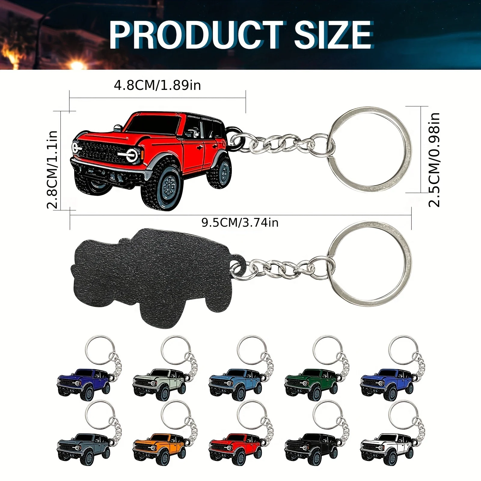 Exquisite Design Alloy Material Car Keychains For Ford Bronco Car Enthusiast Accessories