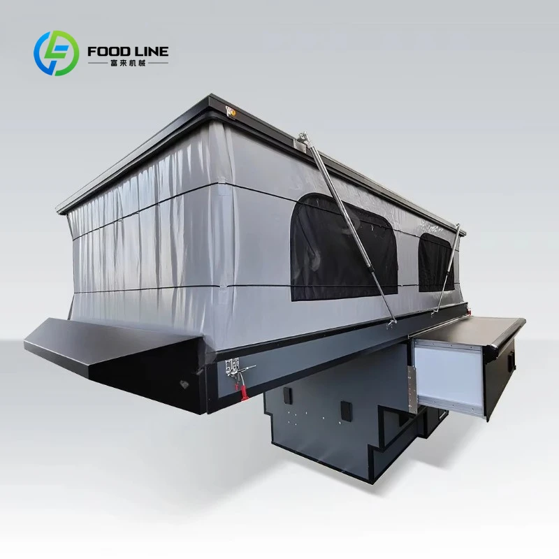 Customized Reliable Off-road Pickup Camper with Bed Extension, Fridge, and Solar System, Perfect for Wilderness Exploration
