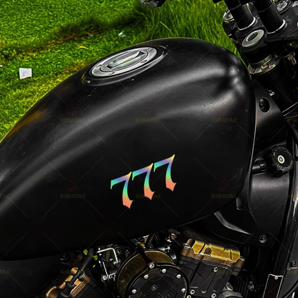 Number 777 Motorcycle Helmet Sticker Waterproof Vinyl Decal for Fairing Fuel Tank Rear Fender Bicycle Scooter Body Decoration