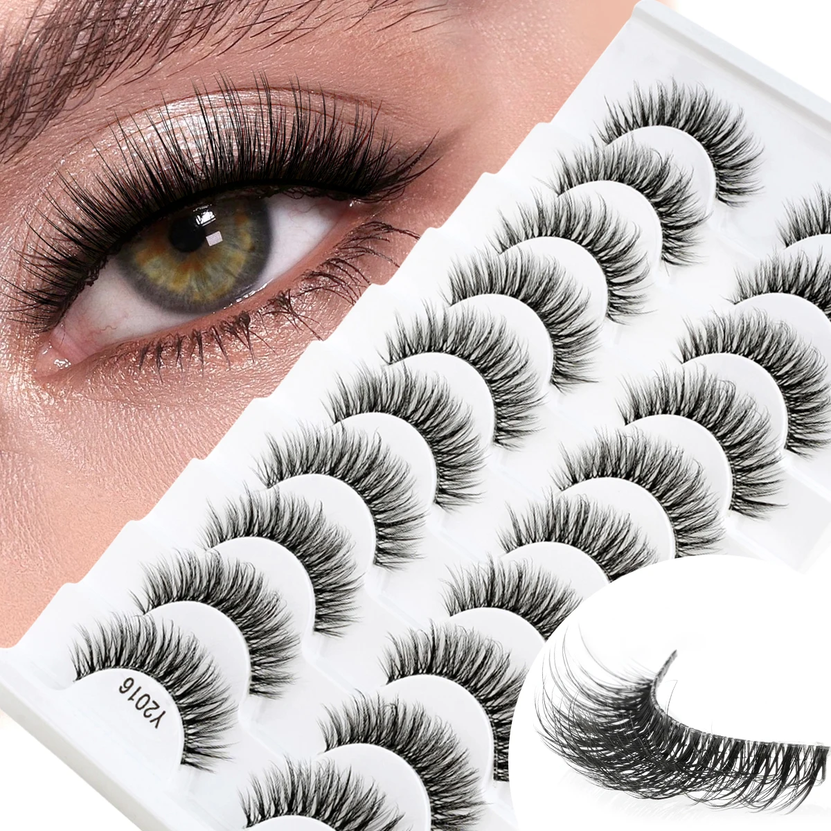 YSDO 3/5/10 أزواج الطبيعية فو ثلاثية الأبعاد رموش بالمنك قابلة لإعادة الاستخدام أدوات الرموش وهمية لينة Wispy القط رموش maquillaje الرموش الصناعية