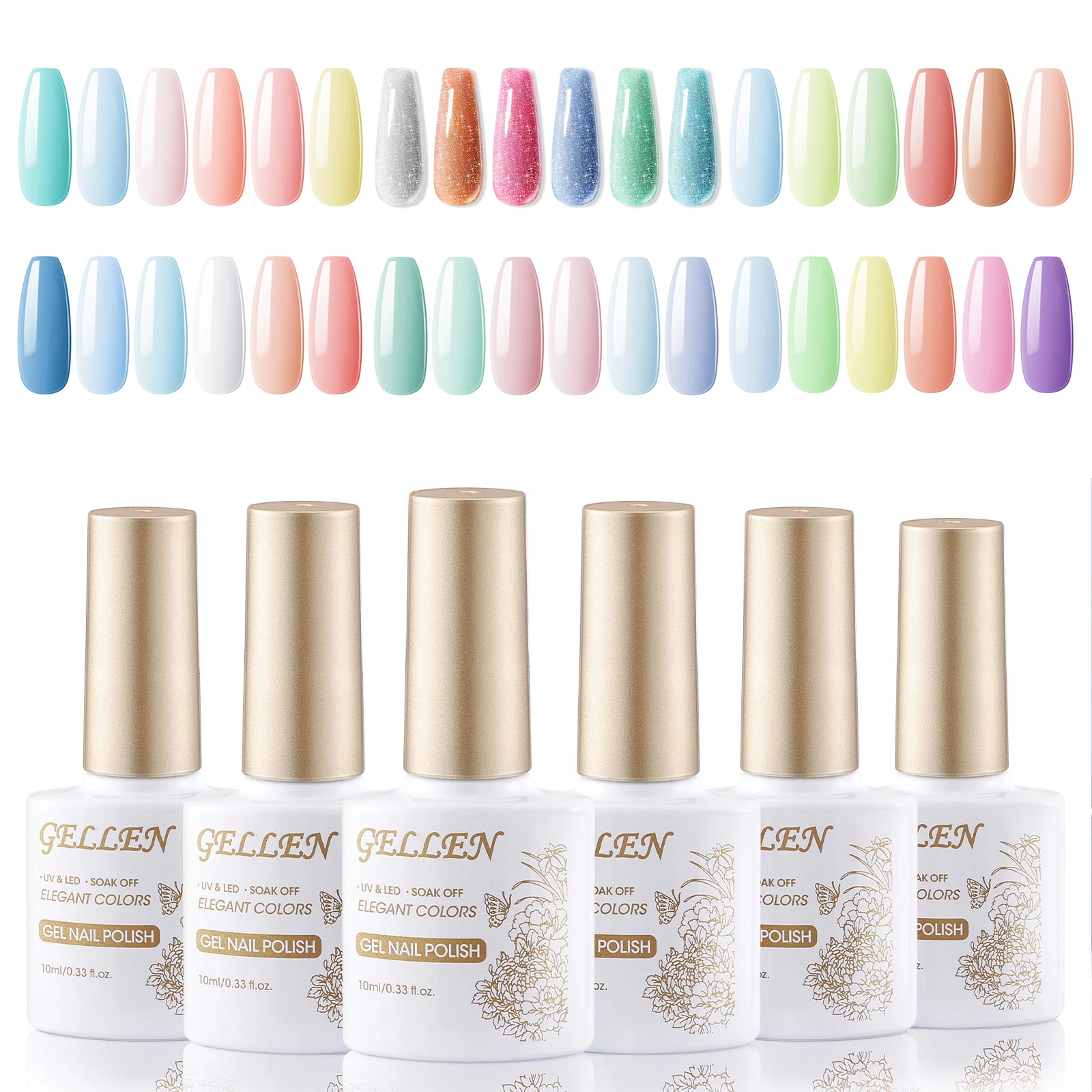 

GELLEN Candy Colors Гель-лак для ногтей Набор из 6 шт. Летний модный свежий сладкий девчачий замачиваемый УФ-затвержденный гель-лак Подарок DIY Маникюр