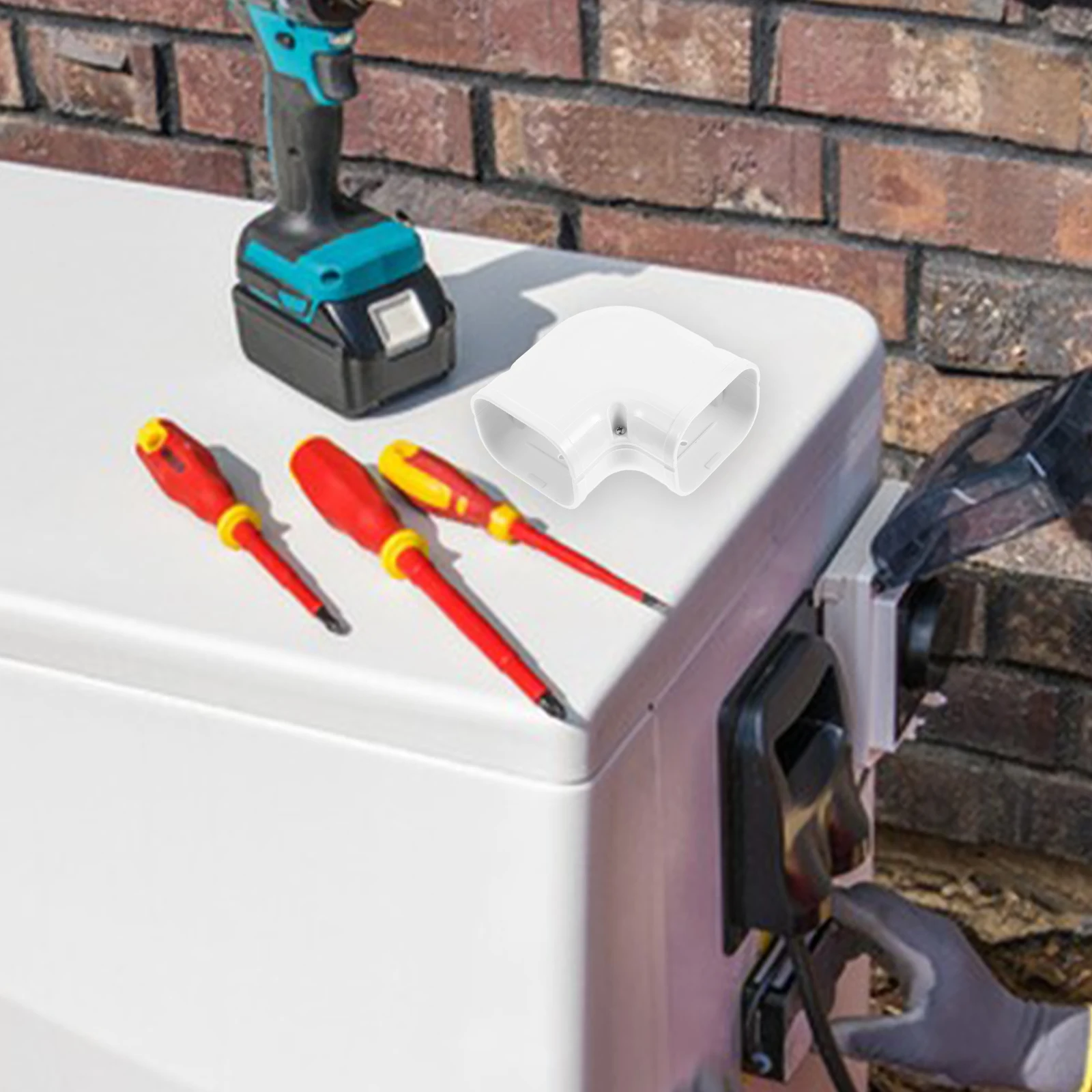 

Air Conditioner Line Set Cover Kit for Central Ac Units Smooth Finish Cuttable PVC Elbow Connector Protection for Indoor Outdoor