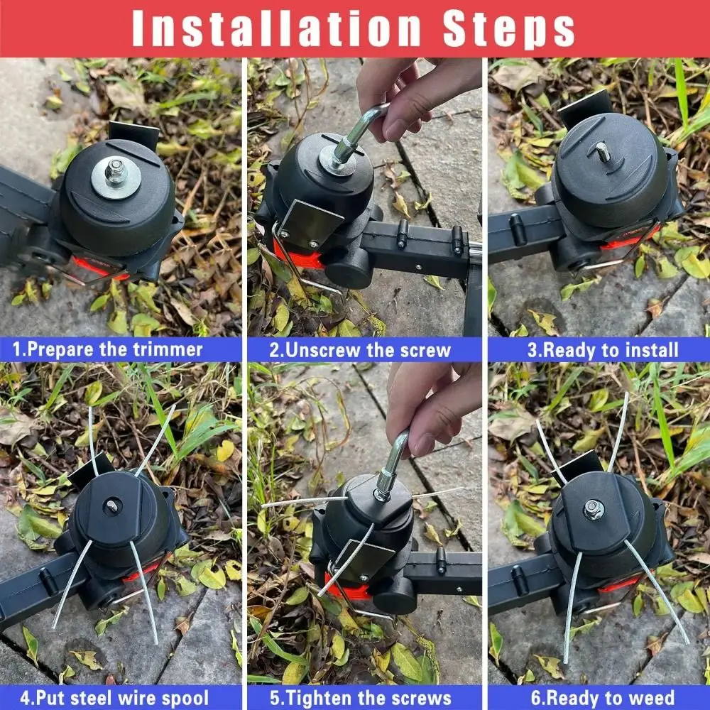 1Pcs Steel Wire Line String Trimmer Head for Cordless Grass Trimmers Easy to Install Head Replacement Garden Accessory
