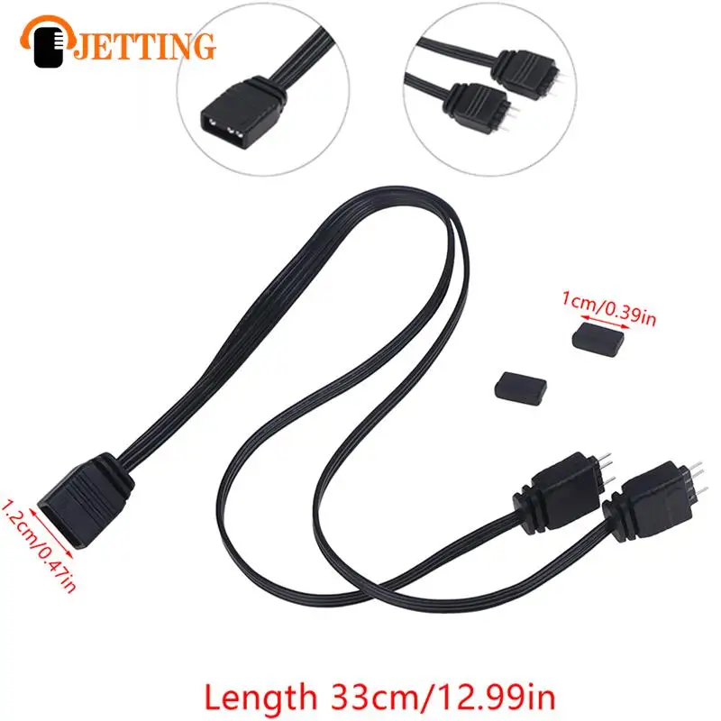 1Set ARGB Fan Extension Cable 1 to 2 5V 3Pin Fan Hub Adapter Cable PC Fan Splitter Cable