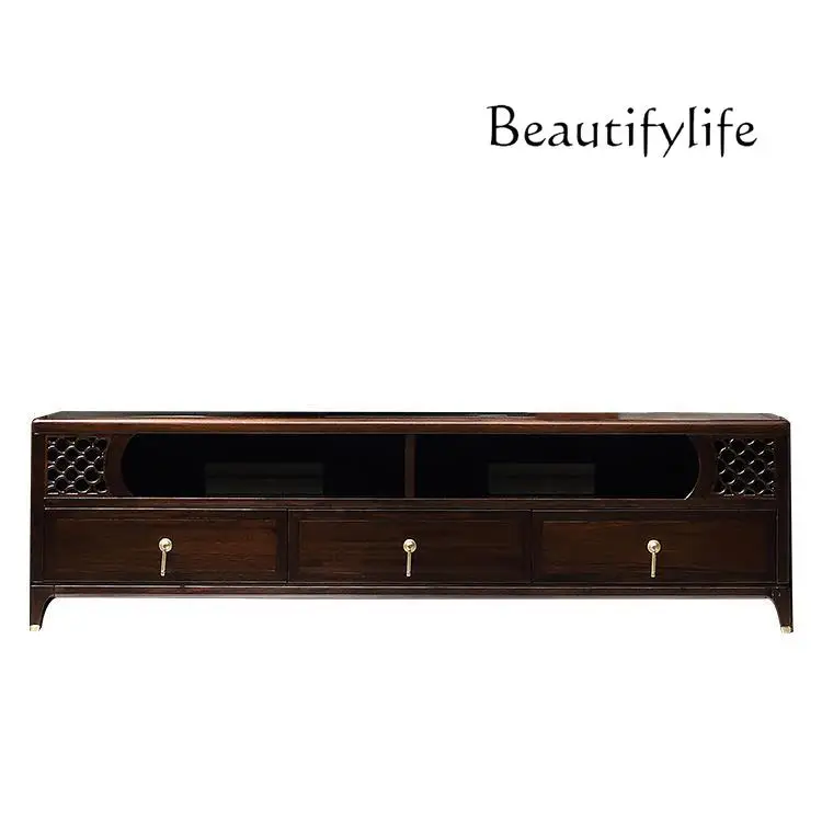 

Customization Modern New Chinese Style Ugyen Wooden TV Cabinet Wine Cabinet Combination Oriental Aesthetic Furniture