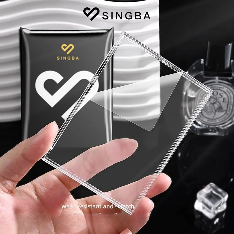 

SINGBA Double-Sided Film Card Brick 10PCS Ultra-Clear Snap-On for Kpop Photocard Pokemon Yu-Gi-Oh Trading Card Display