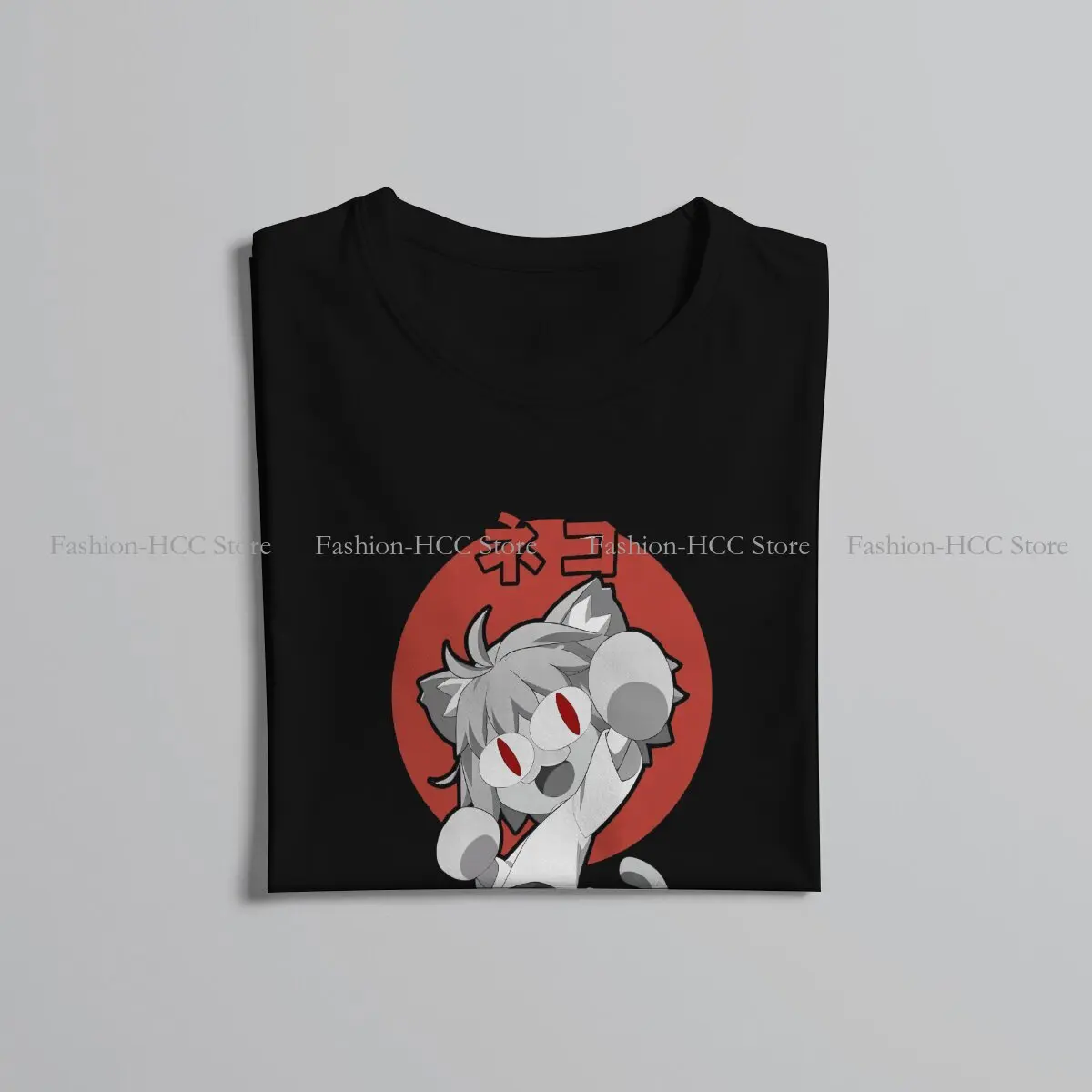 نيكومون محب البوليستر تي شيرت للرجال ، نيكو أرك ، نيكو القط ، هاراجو ملابس الشارع تي شيرت ، جولة الرقبة #5