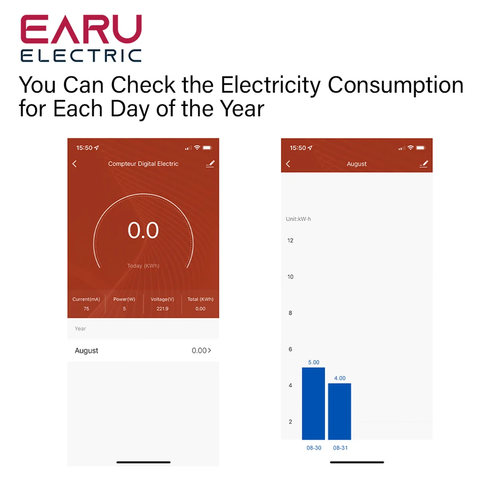 Tuya Smart Life App WiFi Energy Meter AC 110V 230V 63A con trasformatore di corrente morsetto KWh Power Monitor statistiche sull\'elettricità