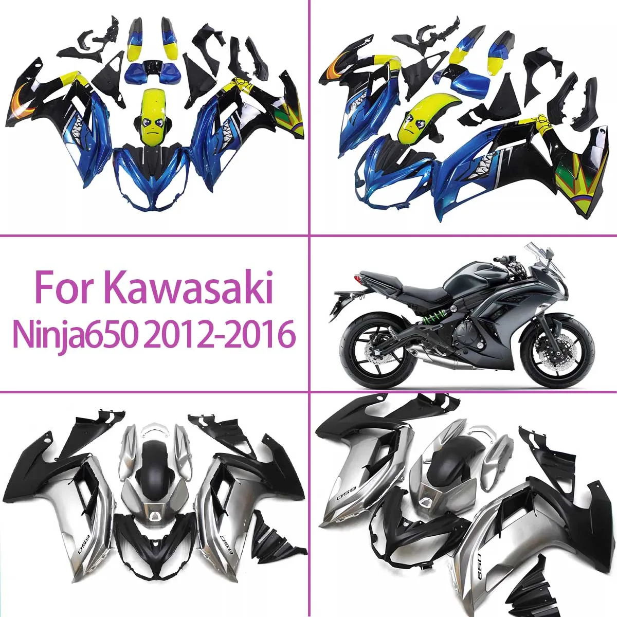 Fit For 2012 2016 Kawasaki Ninja650 Fairings Exceptional Quality 12 16 Ninja 650 Injection Technology Fairing Kit