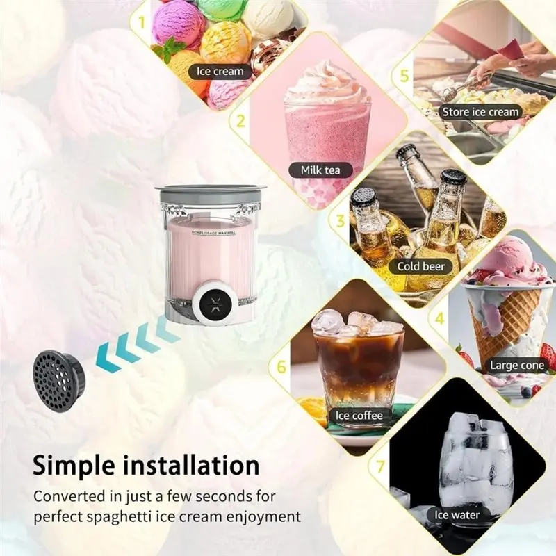 TCF-Ice Dispenser Nozzle, Accessories For Soft Ice Cream, Ice Container Tubs Accessories,For Ninja Creami Swirl