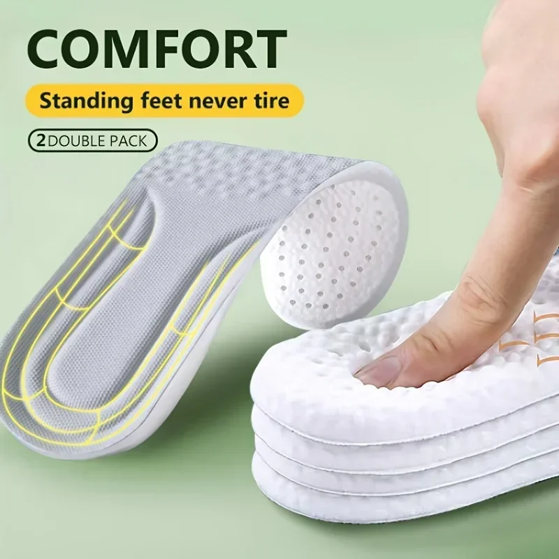 

2pcs Orthopedic Memory Foam Sport Insoles Shock-Absorbent Breathable Deodorization Running Shoes Sole Cushion EVA Soft Pad