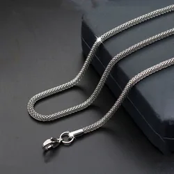Fashion New Titanium Steel Necklace Round Mesh Chain Stainless Steel Necklace Female Jewelry Hot Sale