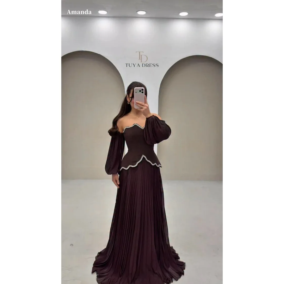 

Элегантное вечернее платье Amanda 2026 года, новое, на заказ, без бретелек, плиссированное, из шифона, в пол, для выпускного вечера