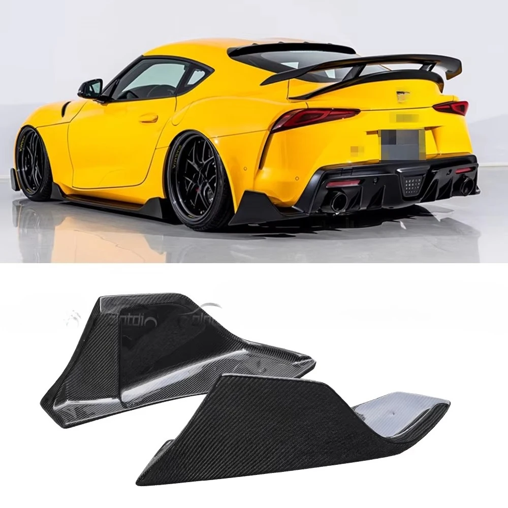 

For Toyota Supra A90 MK5 Carbon Fiber AG Rear Spat Splitters Diffuser Bumper Lip Fins Spoiler 2021 Up Auto Tuning