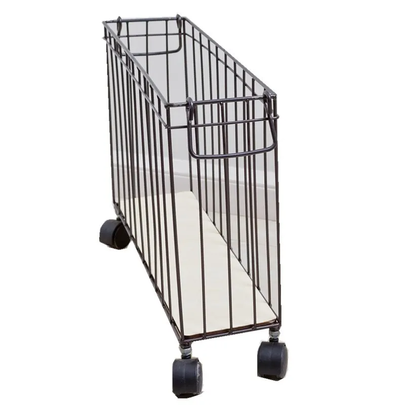 Yoga Mat Storage Rack Gym Sports Equipment Finishing Tools Wrought Iron Wheel Dirty Clothes Basket