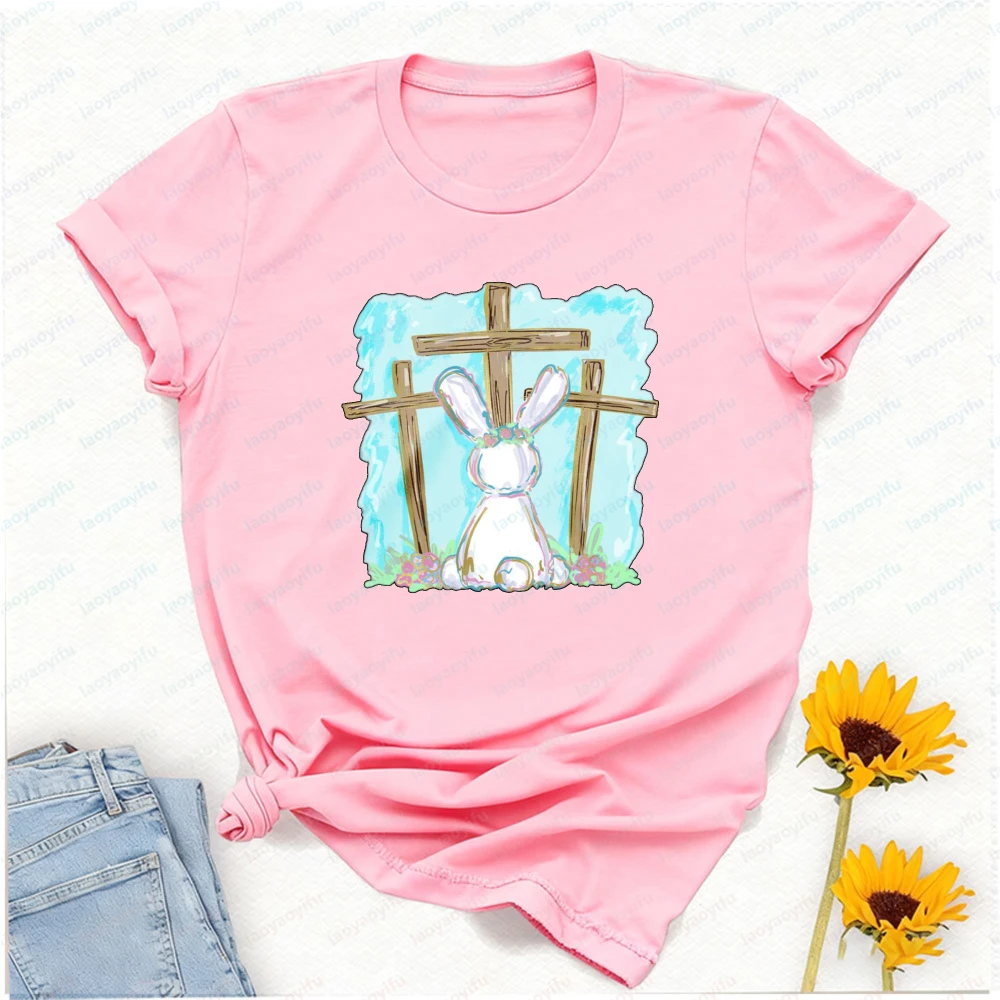Christian Easter Sweatshirt Bunny Cross Shirt Christian T-Shirt Faith Shirt Jesus Sweatshirt Christian Church Top Religious Gift