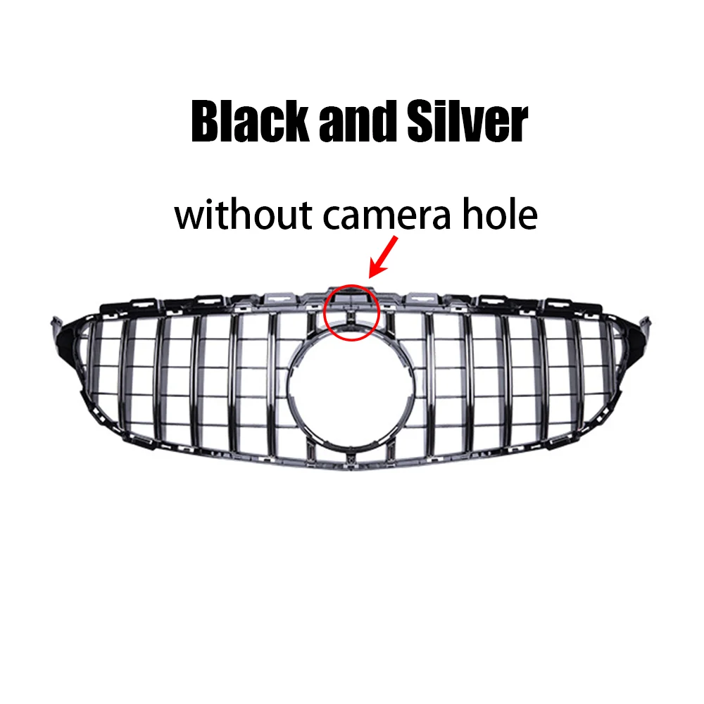 Grille Bumper Intake Hood Mesh Grid GT Stijl Grill Voor Mercedes Benz C W205 C205 S205 C180 C200 C250 C300 C43 2015-2018