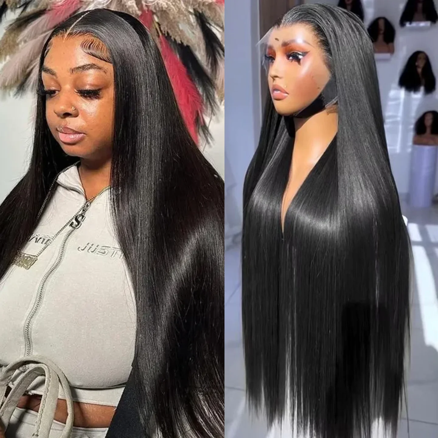 

Прямые парики с кружевной передней частью плотностью 200, 30-38 дюймов, из натуральных волос, 13X4 HD кружевной фронтальный парик, 13X6 парики из натуральных волос с идеально прямой текстурой