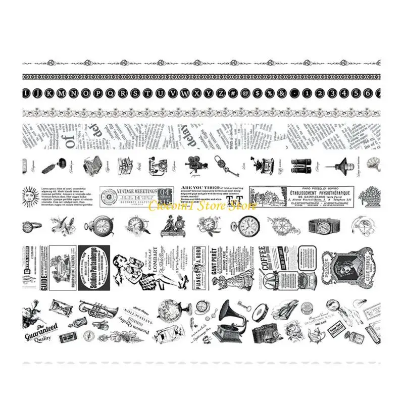 A3PC 10Pcs Stickers Set Scrapbooking Tape Aesthetic Masking Tape for DIY Scrapbooking Planner Photo Album Diary