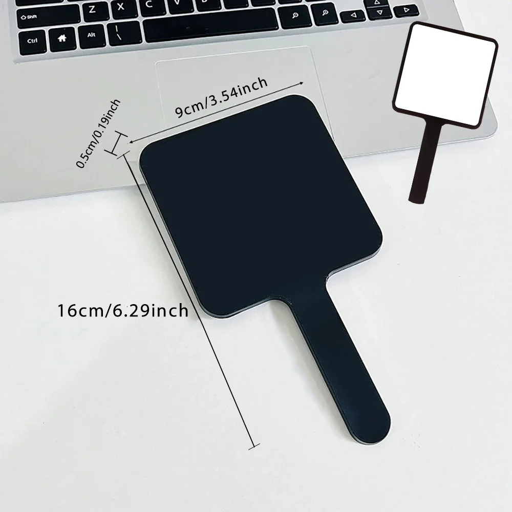 مرآة مكياج مربعة الشكل للنساء، مرآة محمولة وأنيقة من جانب واحد، أداة مكياج مطبوعة إبداعية، نمط الهالوين