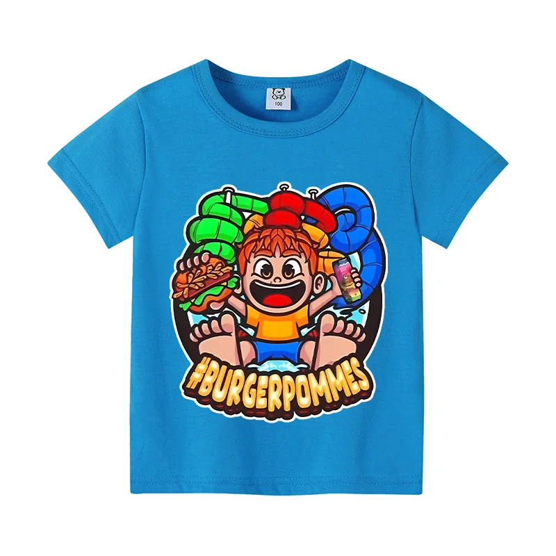 Burgerpommes Icrimax Kinderkleidung Jungen Mädchen Buntes T-Shirt Cartoon Anime Grafikdruck Kinderkleidung Coole bequeme Tops