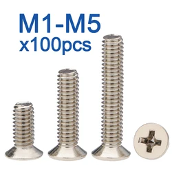 100pcs/lot M1.2 M1.4 M1.6 M1.7 M2 M2.5 M3 M4 KM Screw Nickel Plated Electronic Repair Screw For DELL SAMSUNG IBM HP TOSHIBA
