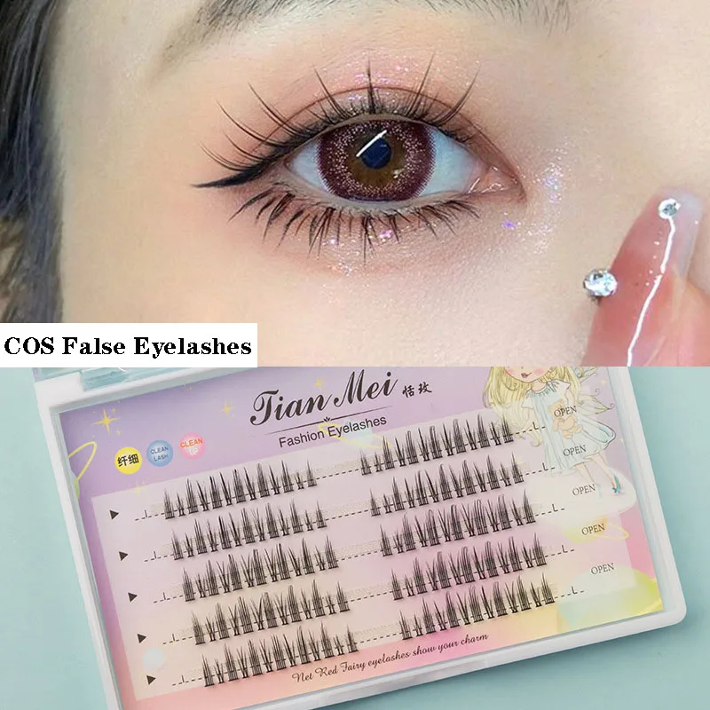 

3 / 5 rows Japanese Fairy False Eyelashes Cos Handmade False Eyelashes Little Devil Big Eyes Naturally Thick Lolita Eyelashes