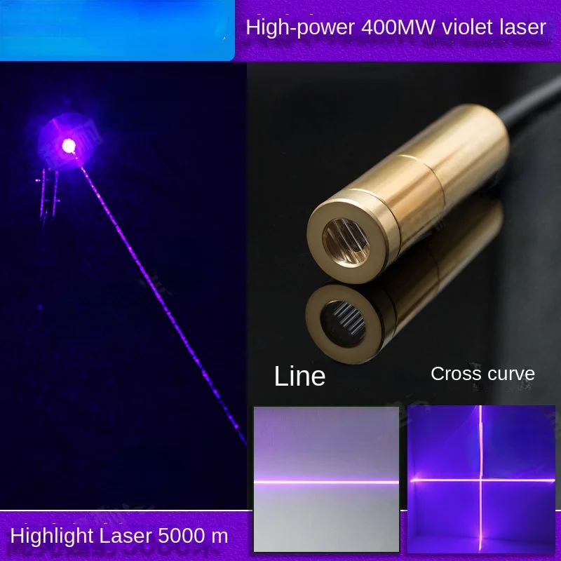 

High-Power 400MW Purple Light Horizontal Marking Laser Cross Positioning Lamp Industrial Dot Laser Module