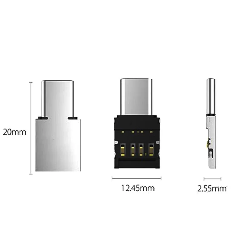 5/10 Stuks Otg Micro Usb Type C Adapter USB-C Mannelijke Naar Usb 2.0 Vrouwelijke Data Connector Voor Macbook Samsung Xiaomi Huawei Android Telefoon