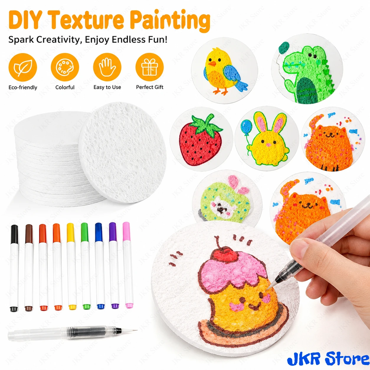 Art Craft Using Paper - Kids Sponge Canvas Board 3D Puffy