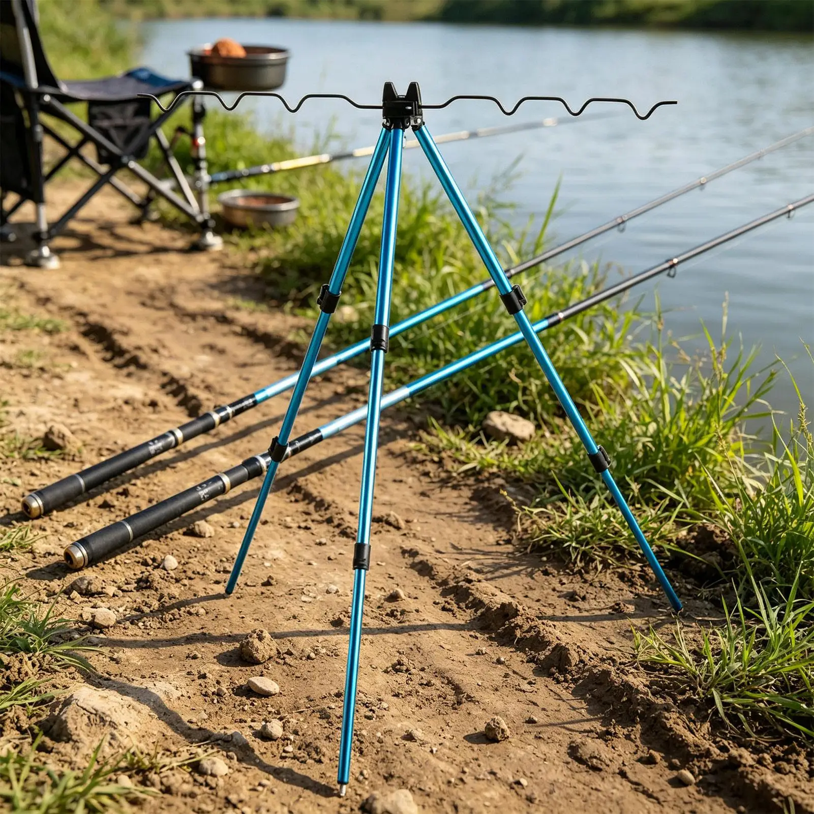 Telescopic Legs Fishing Rod Tripod Stand Ground Support Bracket Holder for Pond Stream River Reservoir Fishing ﻿